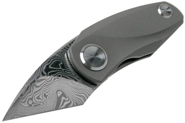 Image for Bestech Tulip Frame Lock Grey Damasteel BT1913F pocket knife, Ostap Hel design