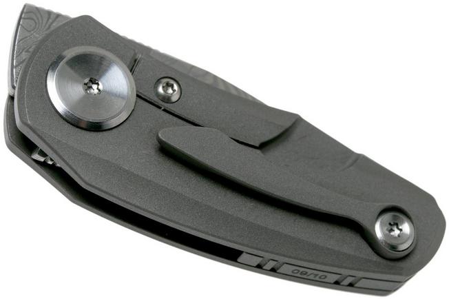 Image for Bestech Tulip Frame Lock Grey Damasteel BT1913F pocket knife, Ostap Hel design