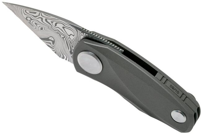 Image for Bestech Tulip Frame Lock Grey Damasteel BT1913F pocket knife, Ostap Hel design