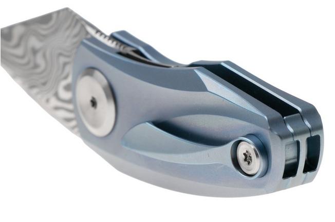 Afbeelding voor Bestech Tulip BT1913G Damasteel, Blue Titanium, zakmes, Ostal Hel design