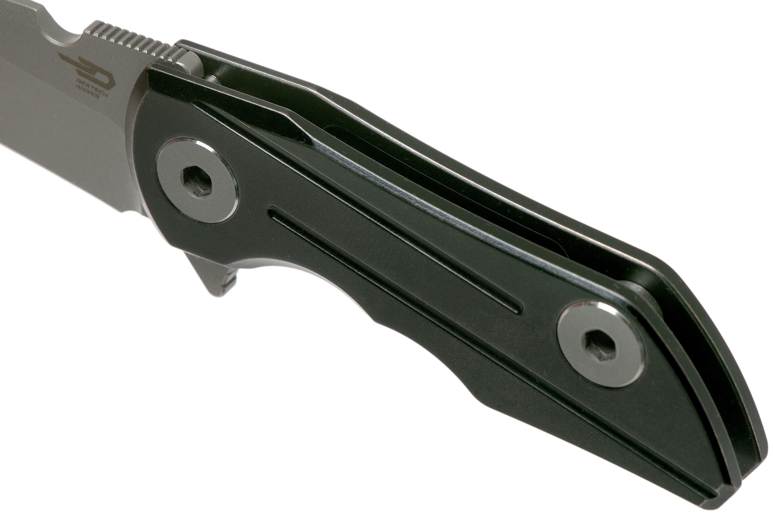 Bestech 2500 Delta BT2006C Black pocket knife, Poltergeist design