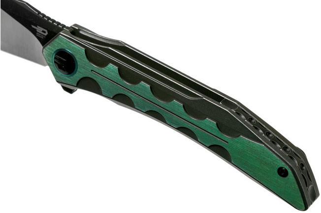 Bestech Samari BT2009C Titanium Black Green pocket knife, Kombou 