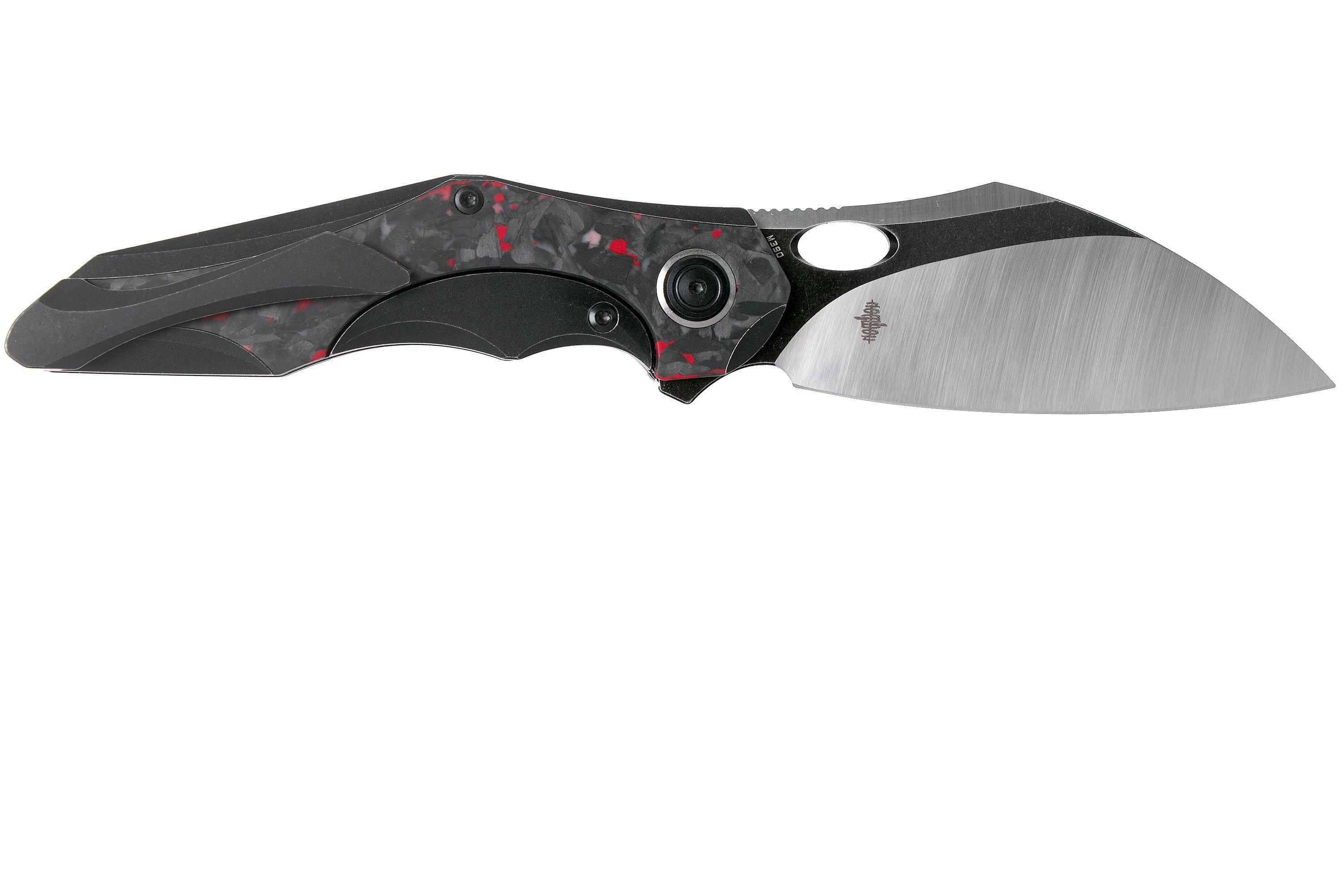 Bestech Nogard BT2105D Black Titanium, Red Marble Carbon fibre pocket ...