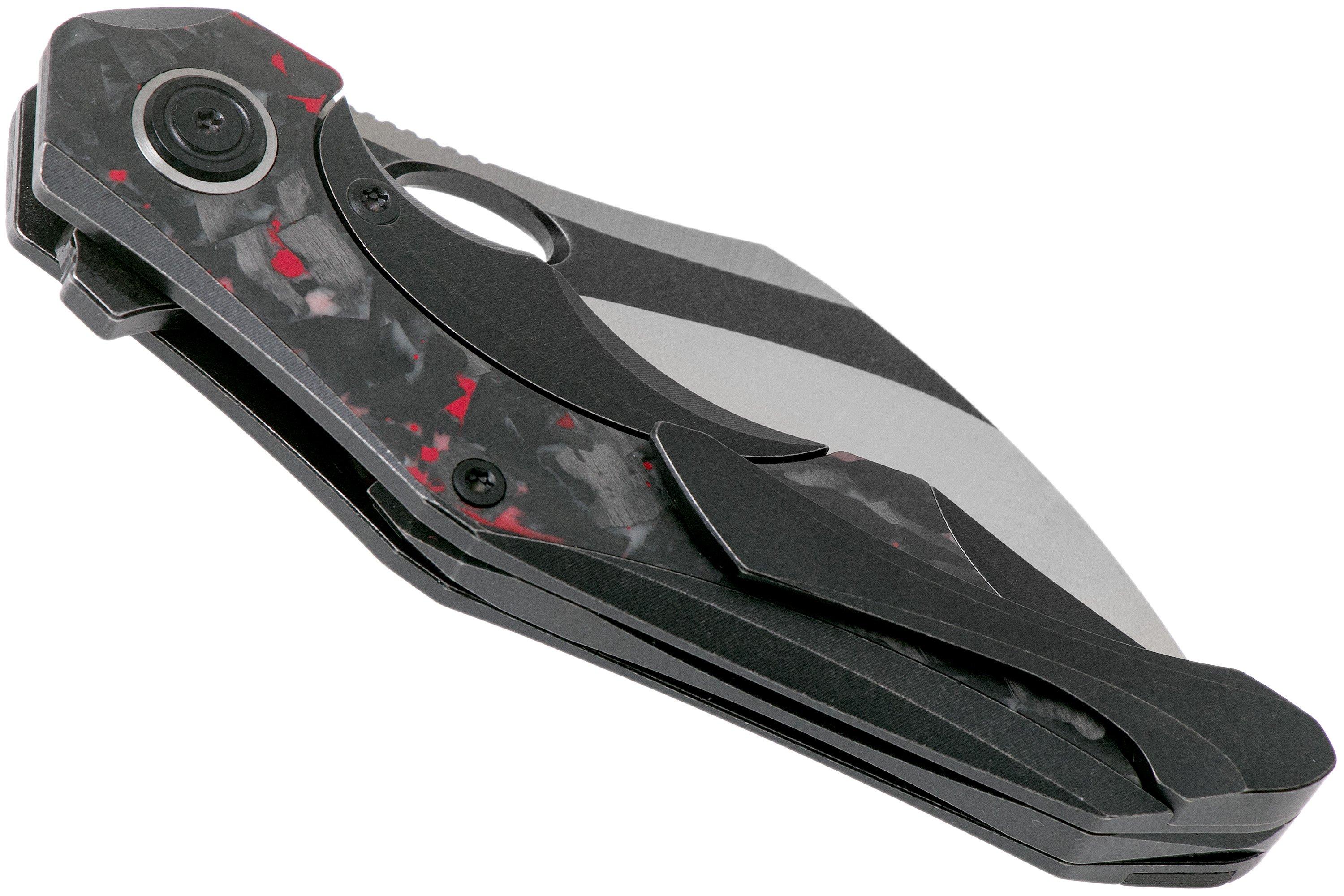 Bestech Nogard BT2105D Black Titanium, Red Marble Carbon fibre pocket ...