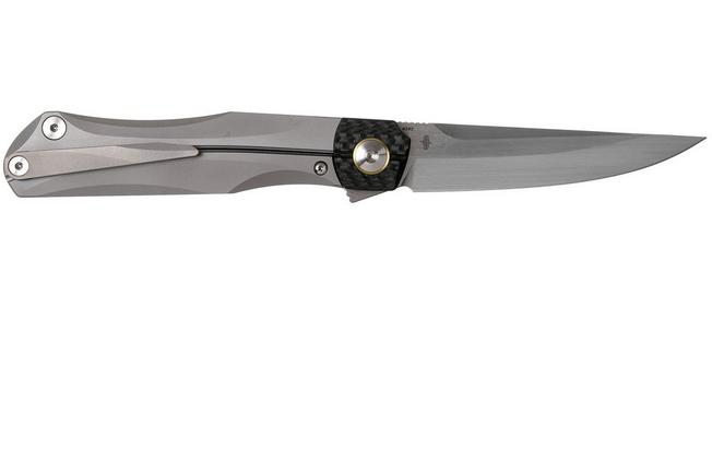 Imagen para Bestech Thyra BT2106A Grey Blasted Titanium, Carbon fibre Bolster, Satin navaja, diseño Kombou