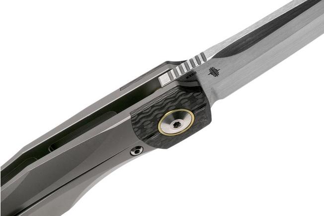 Imagen para Bestech Thyra BT2106A Grey Blasted Titanium, Carbon fibre Bolster, Satin navaja, diseño Kombou