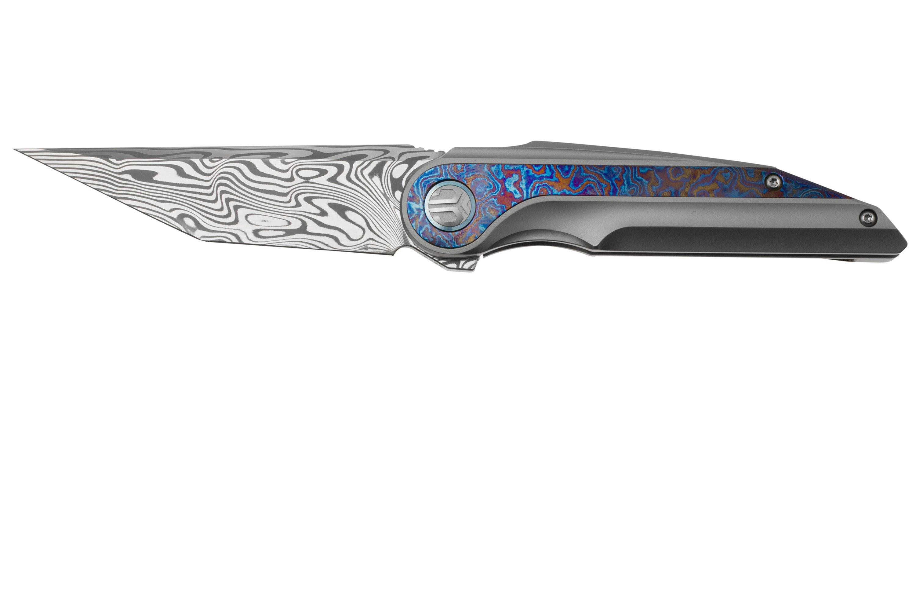 Folding Knife, Timascus Edc, Pocket Knife, Tanto Knive