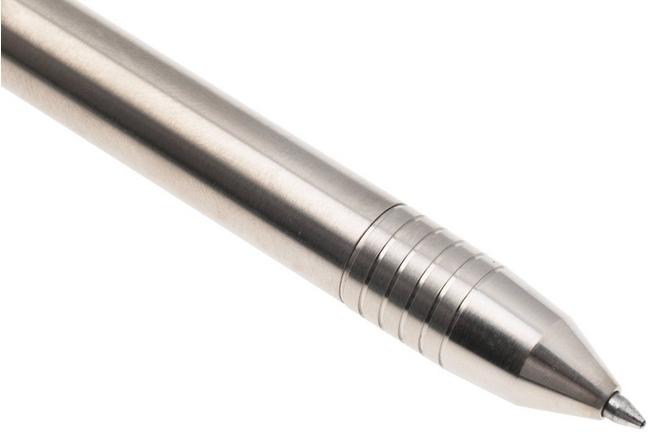 Afbeelding voor Big Idea Design Base Line Bolt Action Pen BS-BA-RW Raw Titanium, everyday carry pen