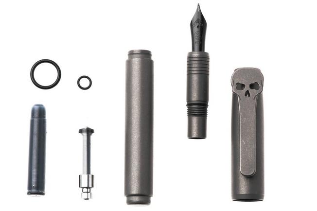 Afbeelding voor Big Idea Design Chaves Fountain EDC Pen CHVS-FP-TI-SW Titanium Stonewashed, vulpen