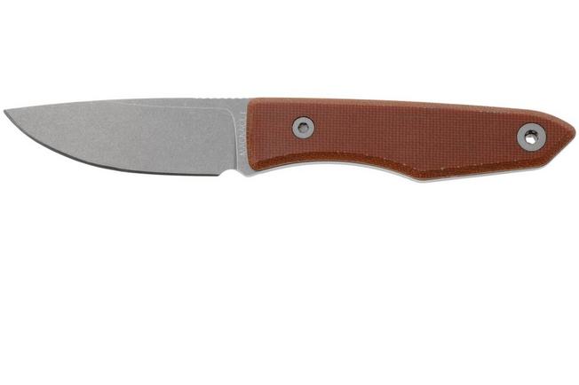 Afbeelding voor Big Idea Design USA Lookout DP-MA-NM Drop Point Stonewashed Magnacut, Natural Micarta, vaststaand mes