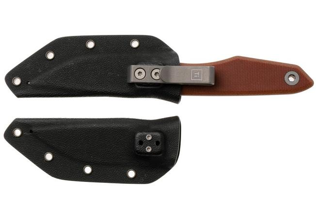 Afbeelding voor Big Idea Design USA Lookout DP-MA-NM Drop Point Stonewashed Magnacut, Natural Micarta, vaststaand mes