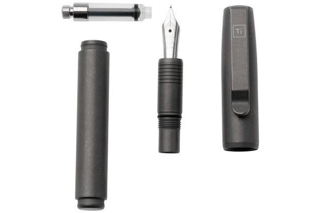 Afbeelding voor Big Idea Design Fountain EDC Pen FP-TI-SW Stonewashed Titanium, vulpen