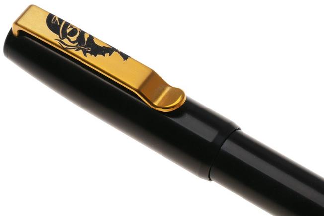 Afbeelding voor Big Idea Design The Jeremy Siers Fountain EDC Pen, Black DLC Titanium, Gold PVD Clip, vulpen, Jeremy Siers design