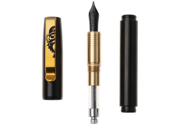 Afbeelding voor Big Idea Design The Jeremy Siers Fountain EDC Pen, Black DLC Titanium, Gold PVD Clip, vulpen, Jeremy Siers design