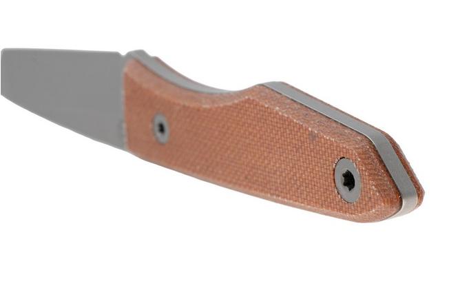 Afbeelding voor Big Idea Design USA Lookout TA-MA-NM Tanto Stonewashed Magnacut, Natural Micarta, vaststaand mes, Mak Kelsay design