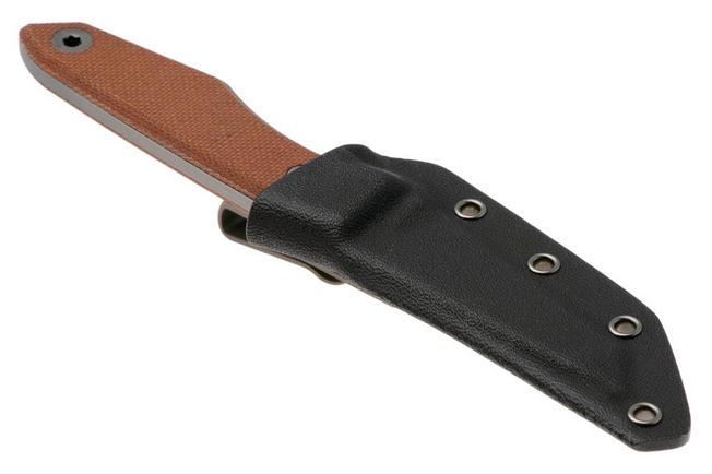 Afbeelding voor Big Idea Design USA Lookout TA-MA-NM Tanto Stonewashed Magnacut, Natural Micarta, vaststaand mes, Mak Kelsay design