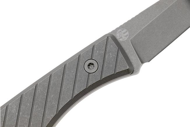 Afbeelding voor Big Idea Design USA Lookout TA-MA-TI Tanto Stonewashed Magnacut, Titanium, vaststaand mes, Mak Kelsay design