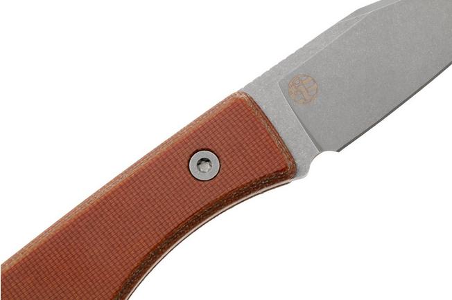 Bild für Big Idea Design USA Lookout USA-LO-NAT-MGN, Stonewashed CPM MagnaCut, Natural Micarta Fahrtenmesser, Mak Kelsay Design