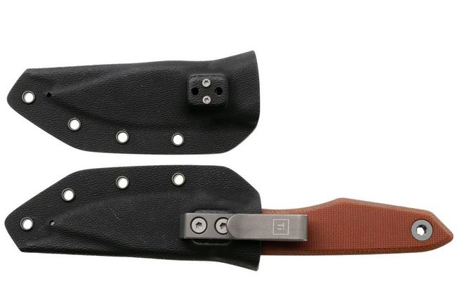 Bild für Big Idea Design USA Lookout USA-LO-NAT-MGN, Stonewashed CPM MagnaCut, Natural Micarta Fahrtenmesser, Mak Kelsay Design