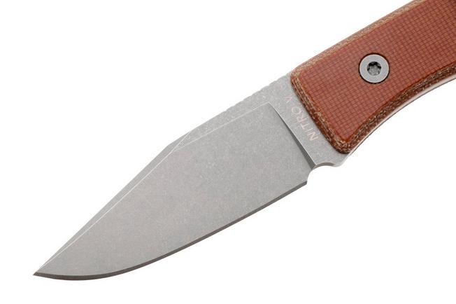 Bild für Big Idea Design USA Lookout USA-LO-NAT-NITROV, Stonewashed Nitro-V, Natural Micarta Fahrtenmesser, Mak Kelsay Design