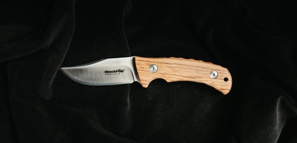 Fox Knives Black Fox Clip Point Zebra Wood pocket knife
