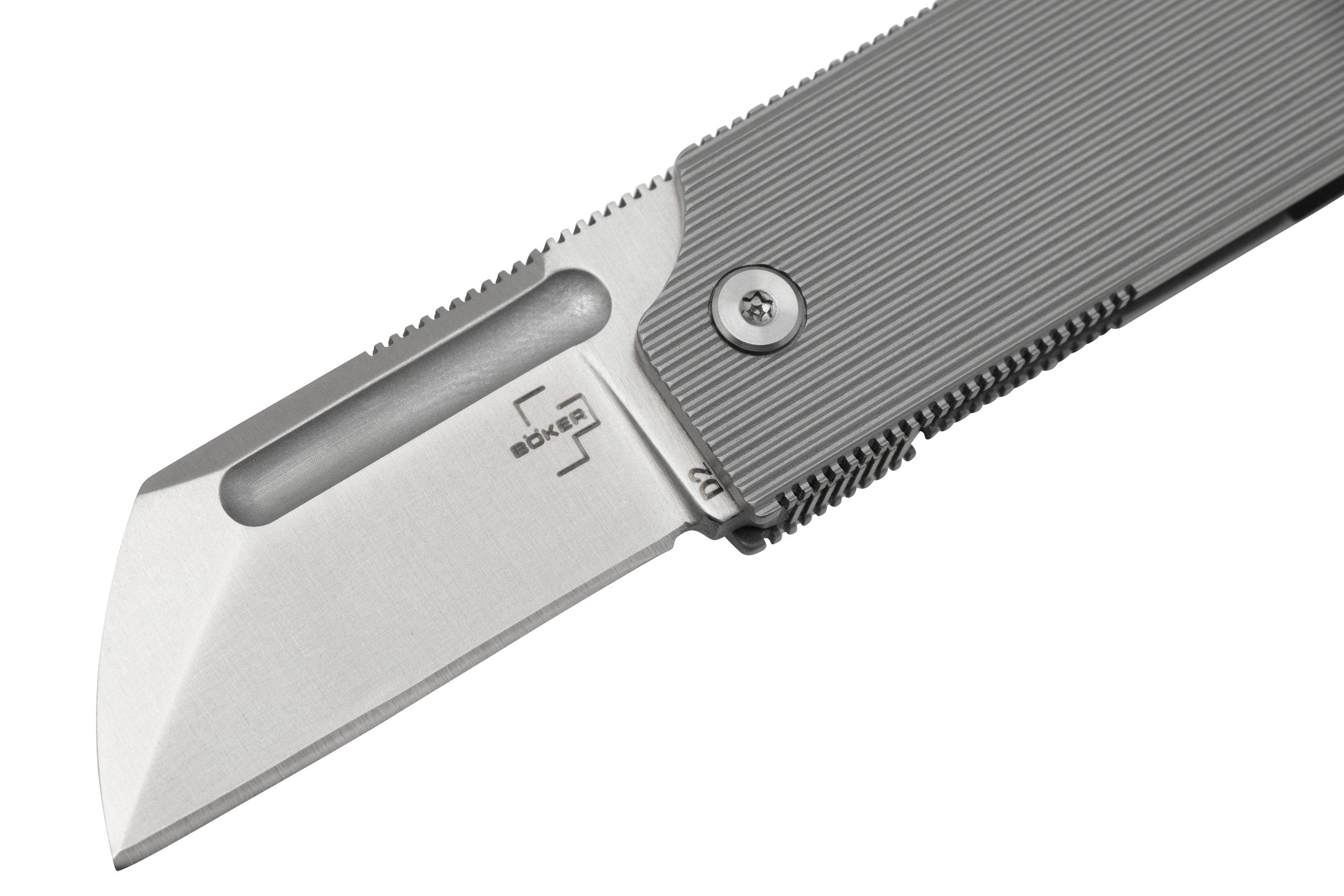 Boker Plus BabyX Folding Pocket Knife D2 Blade Stainless Steel Handle Gray
