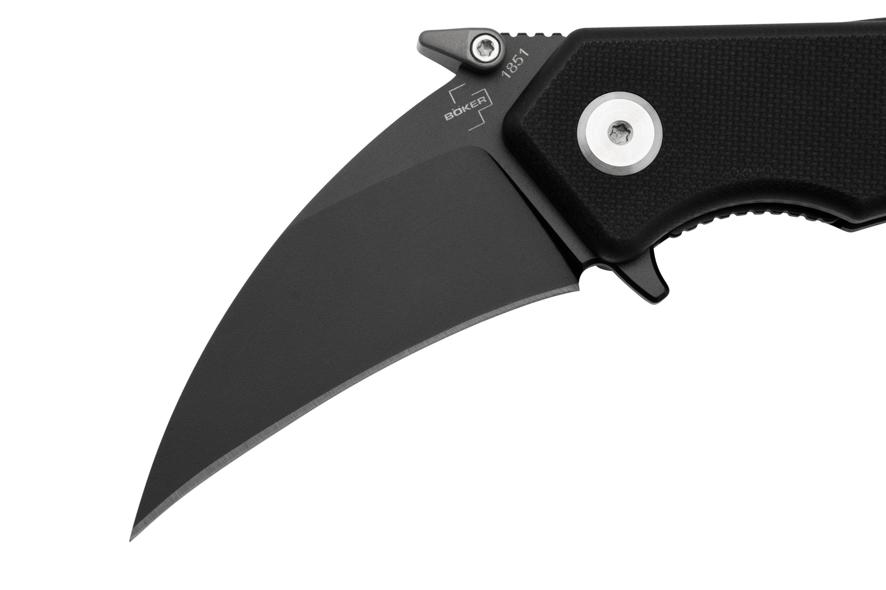 Boker Plus Exclusive HEL Karambit Flipper Knife, Black Blade