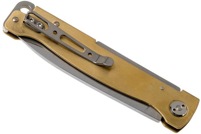 Boker Plus Atlas Pocket Knife 2.64 Stainless Steel Blade, Brass Handle -  KnifeCenter - 01BO853