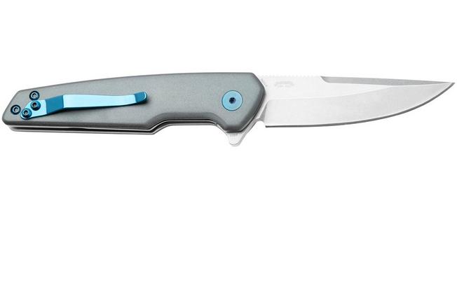 Afbeelding voor Böker Plus The Dace 01BP0036 Stonewashed Ntro-V, Blue Aluminum zakmes, Joe Mangiafico design