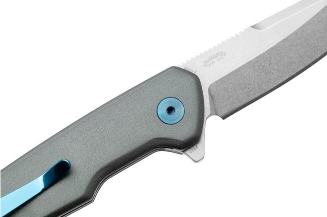 Afbeelding voor Böker Plus The Dace 01BP0036 Stonewashed Ntro-V, Blue Aluminum zakmes, Joe Mangiafico design