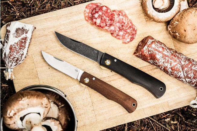 Afbeelding voor Böker Plus Rusticus All Black 01BP0040, Blackwashed 420 Stainless Steel, Ebony Wood zakmes