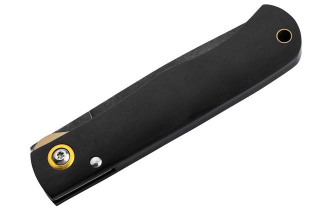 Afbeelding voor Böker Plus Rusticus Medium All Black 01BP0042, Blackwashed 420 Stainless Steel, Ebony Wood zakmes