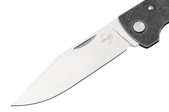 Afbeelding voor Böker Plus Atlas Blacklock Big 01BP0062 Satin 12C27, Stonewashed Stainless Steel, zakmes