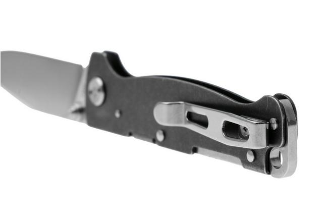 Afbeelding voor Böker Plus Atlas Backlock Clippoint TS, 01BP0065, Satin D2, Stonewashed Stainless Steel, zakmes