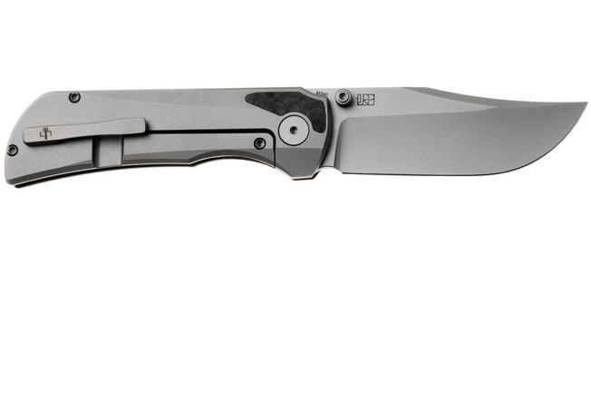 Afbeelding voor Böker Plus Collection 2026 01BP2026 Stonewashed Böhler M390, Dark Grey Titanium, Marble Carbon Inlay, Limited Edition zakmes, Jared Price design