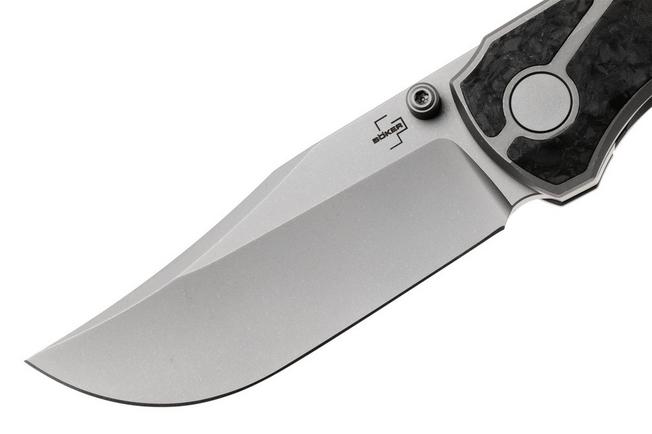Afbeelding voor Böker Plus Collection 2026 01BP2026 Stonewashed Böhler M390, Dark Grey Titanium, Marble Carbon Inlay, Limited Edition zakmes, Jared Price design