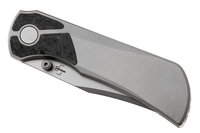 Afbeelding voor Böker Plus Collection 2026 01BP2026 Stonewashed Böhler M390, Dark Grey Titanium, Marble Carbon Inlay, Limited Edition zakmes, Jared Price design
