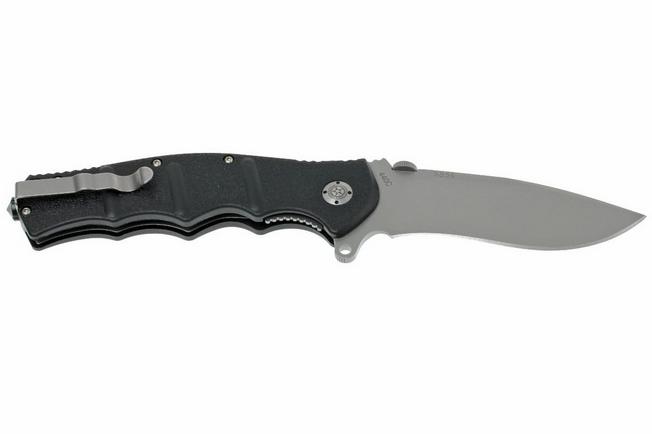 Boker Plus Gray Titanium Kalashnikov 17 Linerlock Blade Folding Knife  P01KAL17