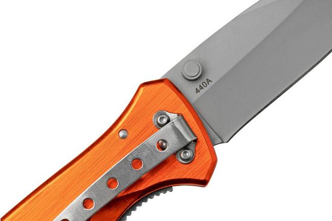 Boker Magnum Medic Rescue Folding Knife 3-3/8 Plain Blade, Orange Aluminum  Handles - KnifeCenter - 01MB364