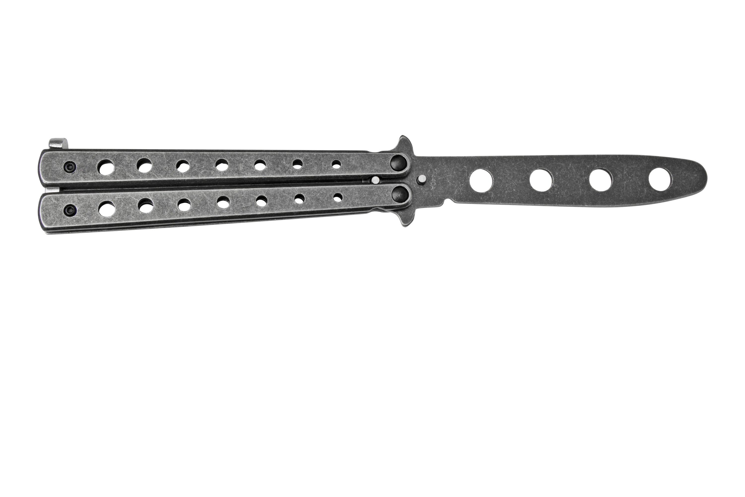 Couteau Papillon Balisong Entrainement Silver MT-872SL Lame Non