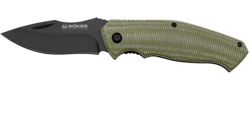 New: the Böker Magnum Advance Pro 42 01RY306SOI Green Micarta Knivesandtools Exclusive pocket knife