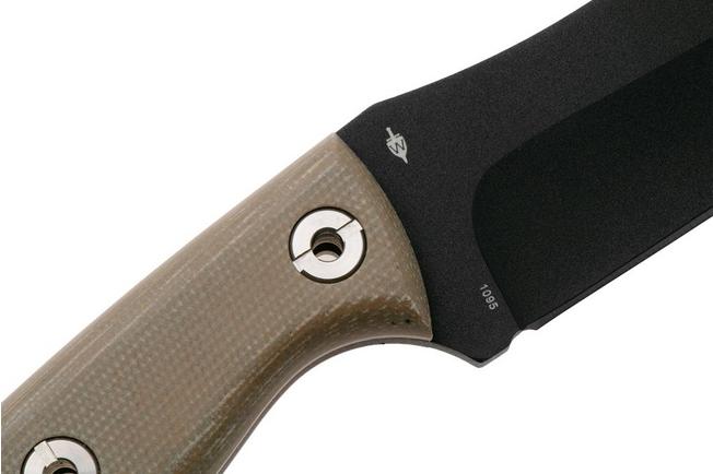 Afbeelding voor Böker Plus Tracker 2.0 02BO114, Black 1095 Carbon Steel, Brown Micarta survivalmes, Dave Wenger design