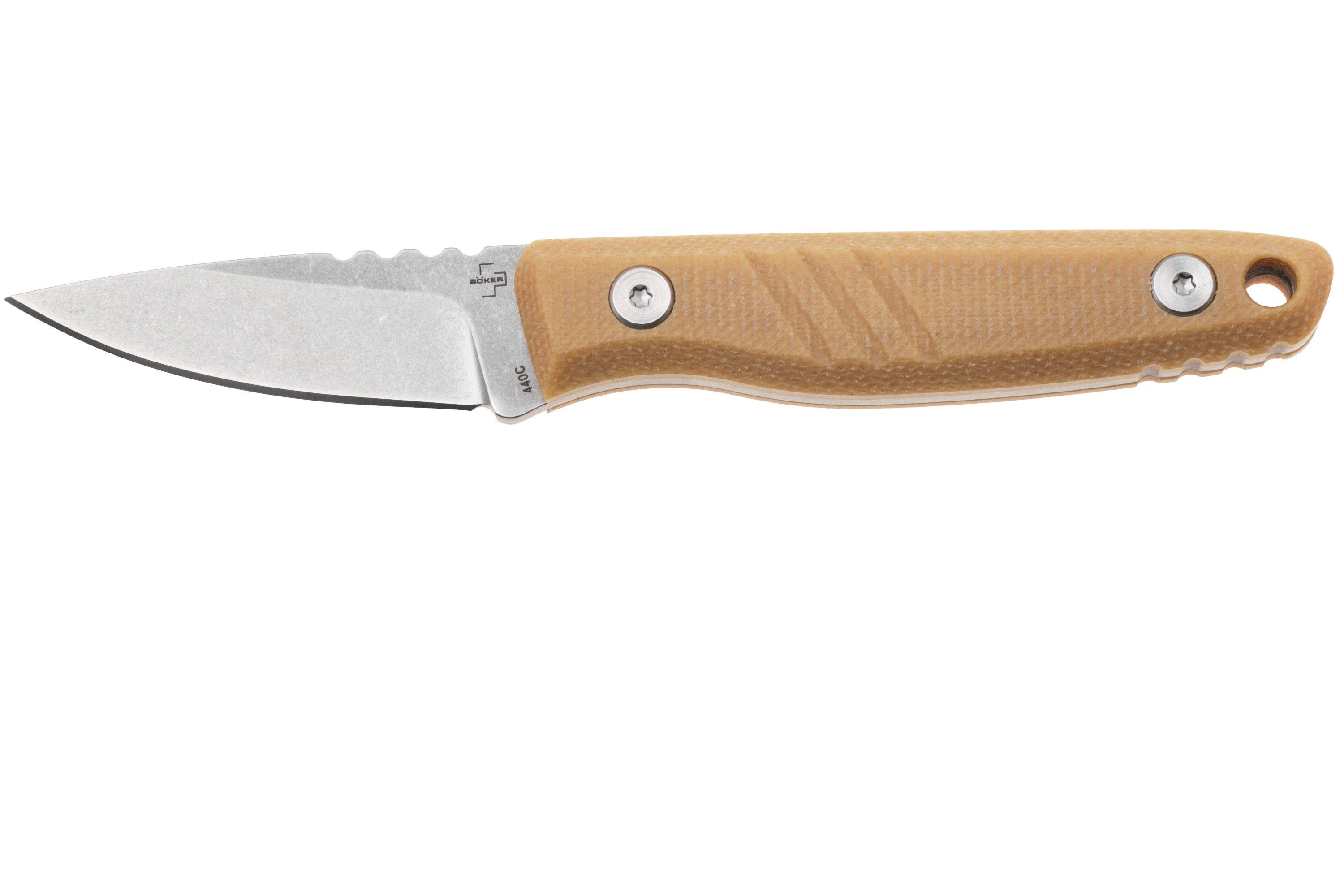 Böker Plus Five Point Nine 02BP0008 Stonewashed 440C, Brown 