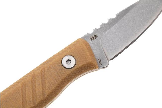 Afbeelding voor Böker Plus Five Point Nine 02BP0008 Stonewashed 440C, Brown Micarta, vaststaand mes