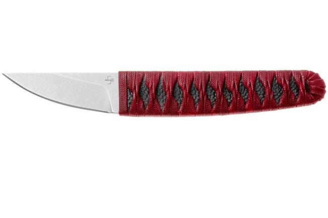 Afbeelding voor Böker Plus Kissaki 02BP0026 Stonewashed 440C, Red, vaststaand mes