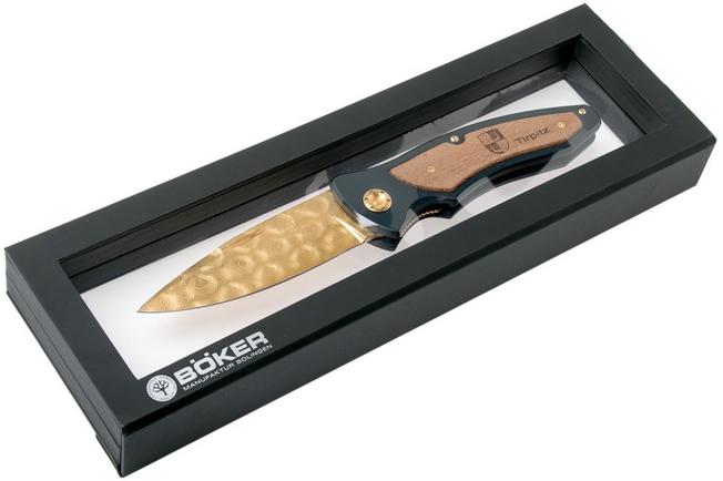 Afbeelding voor Böker Tirpitz Damast Gold 42 Limited Edition 110196DAM zakmes