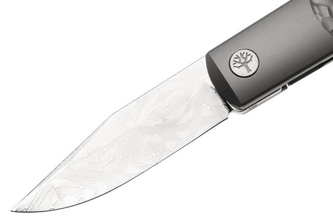 Bild für Böker Manufaktur Solingen BRLW Meteoritendamast Platinum Edition 110676DAM Hammered Titanium, Taschenmesser, Limited Edition