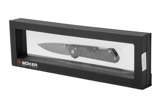 Bild für Böker Manufaktur Solingen 2026 Damast Annual Knife 1132026DAM Damascus, Marbled Carbonfiber, Taschenmesser, Burnley Design