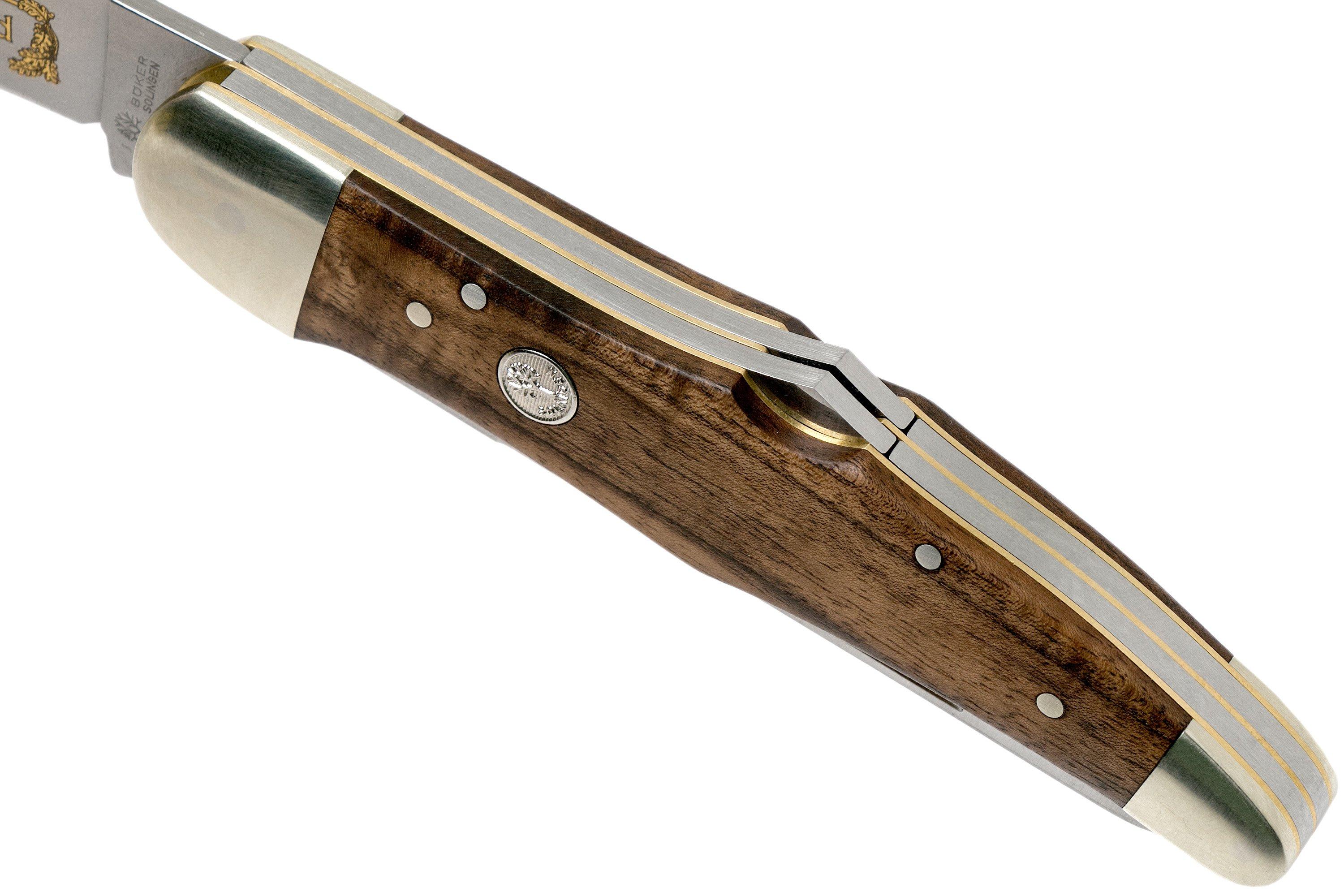 Böker Jagdmesser Duo Jäger Gold 114025 hunting knife with leather