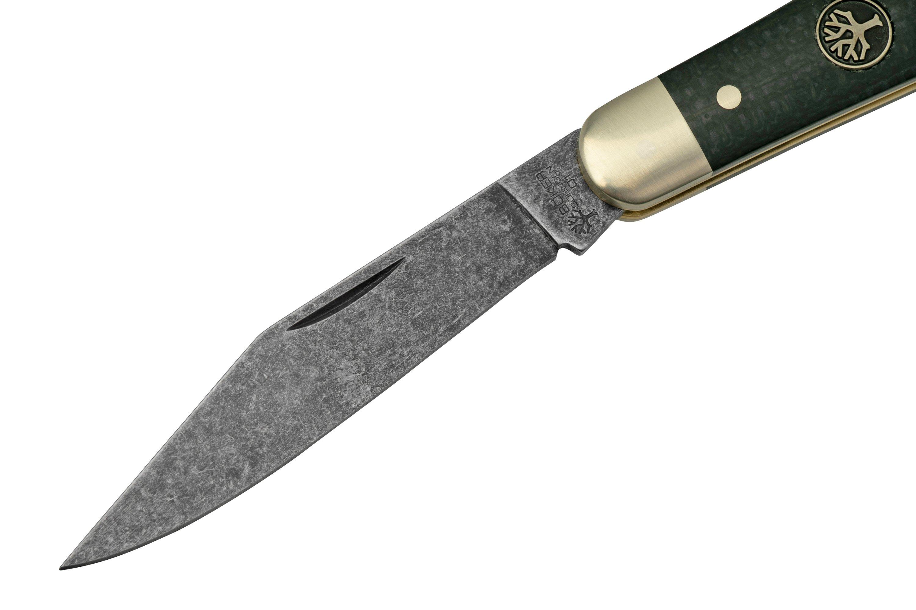 Classic stockman pocket knife from Böker with jute micarta as handle and O1  steel